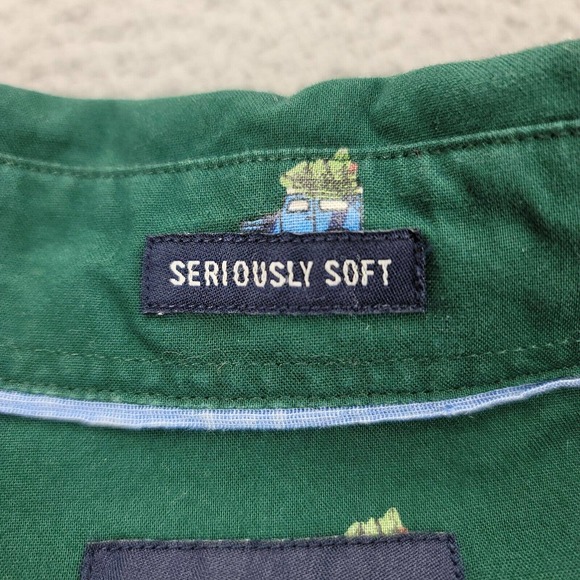 American Eagle Shirt Mens XL Green Long Sleeve Christmas Tree Button Up Soft - Picture 4 of 15